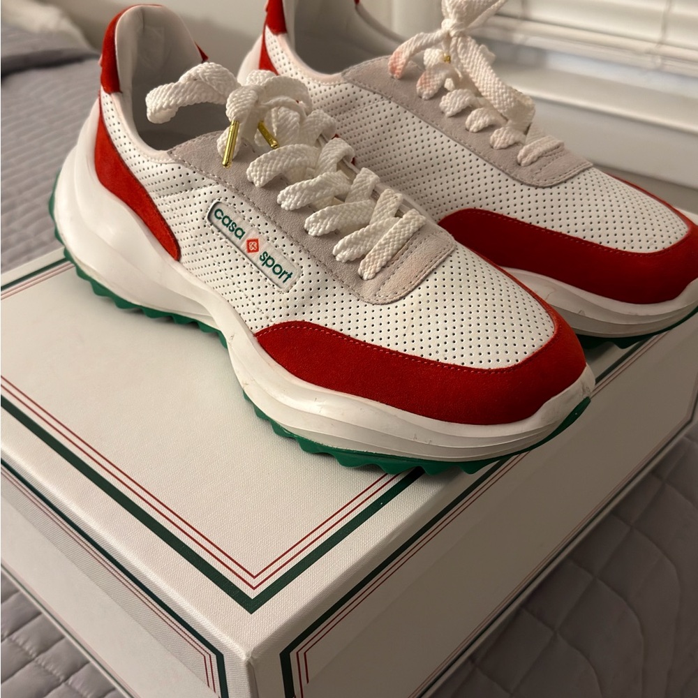 Casablanca Red and White Casa Sport Sneakers